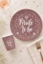 Rose 8-Piece Bride to Be Cardboard Plate and Cup Set