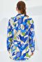 Women's Graphic Patterned Viscose Indigo Shirt - 6