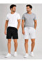 2-Piece Shorts Men's (Black-Grey) Basic Summer Shorts Set - Comfortable Fit Above the Knee 2-Piece Economic Package