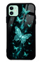 iPhone 11 Turquoise Galaxy Butterfly Design Glossy Phone Case