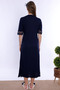 Maternity Nightgown Set with Nursing Features and Robe Effortt - Navy Blue - 6