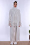 Hijab-Friendly Cotton Maternity Pajama and Robe Set Effortt - Ecru - 3