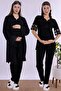Cotton Maternity Pajama and Dressing Gown Set Effortt - Black