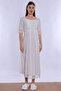 Short Sleeve Cotton Maternity Nightgown with Nursing Features Effortt - Ecru - 2