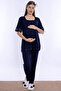 Pregnant and Postpartum Set with Hijab and Breastfeeding Features, 5 Pieces Effortt - Navy Blue - 5