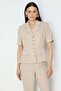 Short Sleeve Cotton Jacket with Pocket Detail