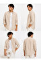 Men's Striped Shirt 60% Cotton 40% Linen Fabric - 3