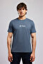 Jasiel Men's Regular Fit Printed Crew Neck T-Shirt Indigo - 2