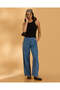 Women Black Ribbed Vest - 2
