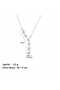 Star Design Zircon Stone Women's Steel Necklace - Non-Tarnish Silver Color - 5