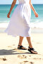 Women's Black Sandals with Ring Detail - 2