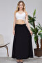 Elastic-Waisted Crepe Mother's Skirt - 2