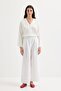 Pleated Pocketed Linen Trousers Gray - 3