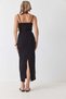 Women's Rope Strap Camisole Slit Dress Black - 4