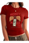 Money Maker Printed Cotton Lycra Body Tee Crop T-Shirt