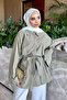 Çağla Wide Sleeve Belted Shirt