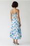 Women's Ecru Blue Floral Patterned Crop Blouse and Button Detailed Midi Skirt Set 7697 60286365 - 5
