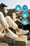 Beige Memory Sole Imported Mesh Lightweight Flexible Men's Sports Shoes Relaxon m