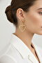 Women's Yellow Color Double Heart Dangle Brass Earrings - 2