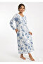 Long Cotton Nightgown with Floral Print - 2