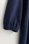 Large Size Cupra Suede Overcoat - Navy Blue - 3