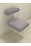 Luxury Clear Acrylic Chair with Grey Upholstered Seat & Cylindrical Backrest – Modern Accent Chair for Home, Office & Dining (42x45x95 cm), QT094