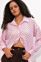 Women's Oversize Polka Dot Shirt 1512 - Pink