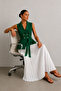 Soleil Vest & Pleated Skirt Set Green