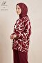 Women's Stripe Patterned Crew Neck Lace-Up Woven Viscose Blouse - 2