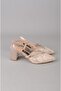 Seç 1533 Lace-Up Heel Shoes (Heel Height:7 cm) Vison Satin - 7