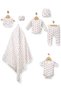 Baby Girl 7-Piece Hospital Discharge Set 0-3 Months Newborn Heart Patterned Blanket and Bodysuit Set - 2
