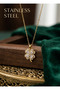 316L Steel Gold Color 4 Leaf Clover Model Steel Necklace