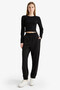 Elastic Waist Jogger Black Women's Sweatpants X5391Az/Bk81 - 4