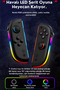 JOY Switch/Switch OLED/Switch Lite/Switch 2 Uyumlu RGB JoyCon Gamepad - 4