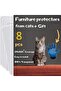 Abendo R cat Training Tape 8 pcs cat scratch Furniture Protector with pins Large size Cat Couch Protector Clear Anti Scratch Cat Deterrent Sheet Cat Sticky Paws Tape for Sofa Wall Mattress - 2