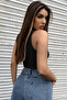 بلوزة نسائية سوداء نصف سحاب بدون أكمام - 2