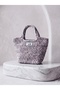 Byds Marshmellow Hand Knitted Mini Tote Bag Powder Pink and Gravel - 7