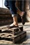 Brown Buckle Tweed Women's Ballerina Slippers - 4
