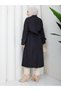 Windbreaker and Button Detailed Hijab Trench Coat Rc3140 - 3