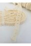 1 Roll 14 Meters Wide 2 cm Small Floral Patterned Natural Color Raw Cotton Guipure, Ribbon, Stripe, Edge - 3