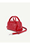 Patterned Red Patent Leather Shk184 Faux Leather, Single Compartment with Zipper, Strap, Hand, Arm and Shoulder Bag - 2