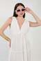 Women's V-Neck Thick Strap Long Dress - White - 2