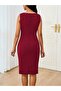 Women's strappy turtleneck pleated short imported crepe dress - 3