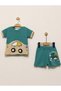 Kids Boy Car Themed Shorts Set - Summer Short Sleeve Cotton 2-Piece Baby Set - 2