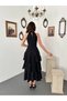 Ashe Women's Halter Neck Layered Detailed Belted Embroidered Event Graduation Wedding Dress - 4