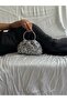 Silver Sequined Portfolio Evening Dress Clutch Bag