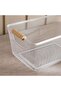 Rosie Storage Wire Basket with Wooden Handle33.5x22x15cm - White - 2