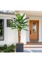 180 cm Artificial Plants Banana Leaves with White Pot, Artificial Plants with 24 Leaves for Room Decoration Office Bedroom Bathroom Garden (210 cm) - 6