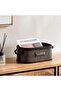 Dorian Bamboo Rectangular Basket With Fabric Liner 28x18x12.5cm-natural/black