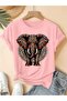Women's Tribal Elephant Printed Oversize T-Shirt Loose Fit
